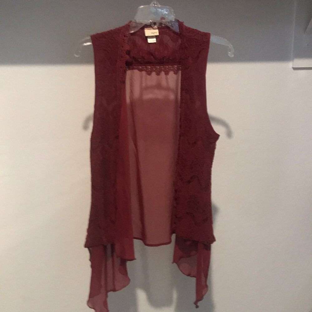 Burgundy, lace vest